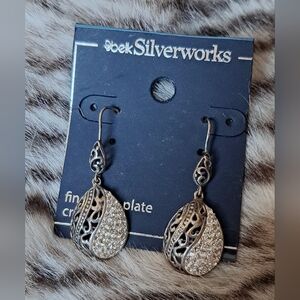 Belk Silverworks Fine Silver Plate Crystal Earrings